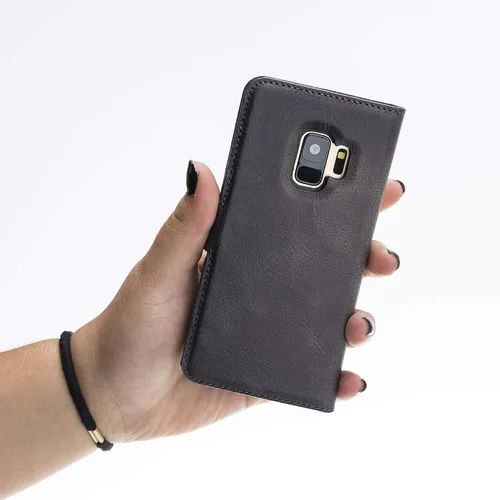 Miniatura 8 de Venito Florence - Funda de piel compatible con Samsung Galaxy S9, extra segura con bloqueo RFID, cartera desmontable para teléfono (gris decolorado)
