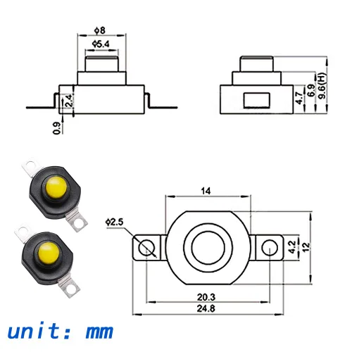 Miniatura 2 de mxuteuk 30 unids interruptor de botón micro de bloqueo automático DC 12V interruptor 0.5A 2pin pestillo mini interruptores de encendido/apagado