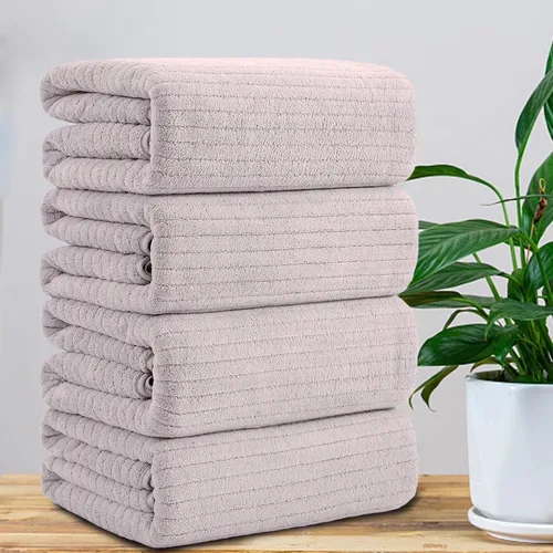 Miniatura 31 de Mistyrose Toalla de diseño acanalado (verde, toallas de baño de 4 piezas)