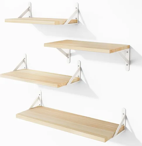 Miniatura 22 de YGEOMER - Estantes flotantes, juego de 4 unidades, color negro carbonizado, multifuncionales, montaje en pared, estantes para sala de estar, baño