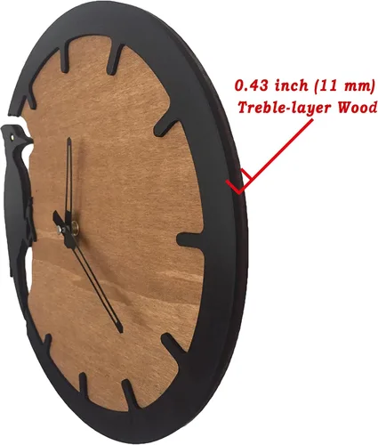 Miniatura 3 de Reloj de pared de pájaro carpintero, decoración moderna del hogar, reloj de pared de animales, reloj de pared de madera, relojes para decoración