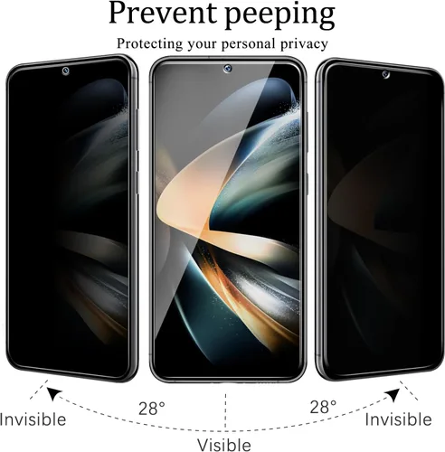 Miniatura 2 de KAREEN Paquete de 2 protectores de pantalla de privacidad para Samsung Galaxy S23 5G de 6.1 pulgadas, película de vidrio templado privado antiespía