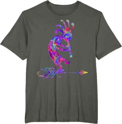 Miniatura 7 de Native American Kokopelli With Feather 2 - Camiseta Fan Fun, Negro, S