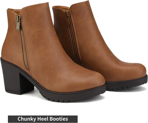 Miniatura 3 de DREAM PAIRS - Botines para mujer, de invierno y tacón bajo grueso