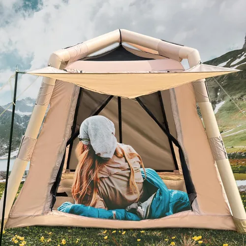 JUST-V Tienda de campaña inflable Oxford Air Glamping impermeable para acampar adultos 2-4 personas al aire libre inflable tienda de campaña con
