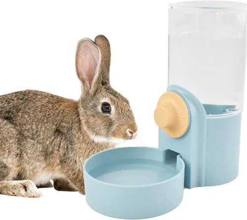 Dispensador automático de agua para conejos, dispensador automático de agua para perreras de 35 onzas, alimentador de conejito por gravedad, jaula
