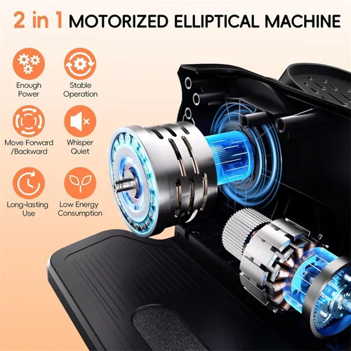 Miniatura 5 de Máquina elíptica debajo del escritorio, ejercitador de pies para personas mayores totalmente montado, silencioso y portátil, ejercitador de pedal