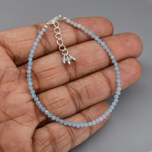 Miniatura 135 de Gempires - Pulseras de cuentas de piedras preciosas hechas a mano, ligeras, de cristal, para uso diario, hipoalergénicas, de 8 pulgadas, chapadas