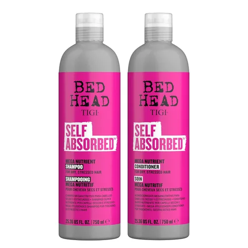 Bed Head by TIGI Frizz Control Champú y acondicionador para cabello seco, cuidado nutritivo autoabsorbido del cabello para reparar y fortalecer