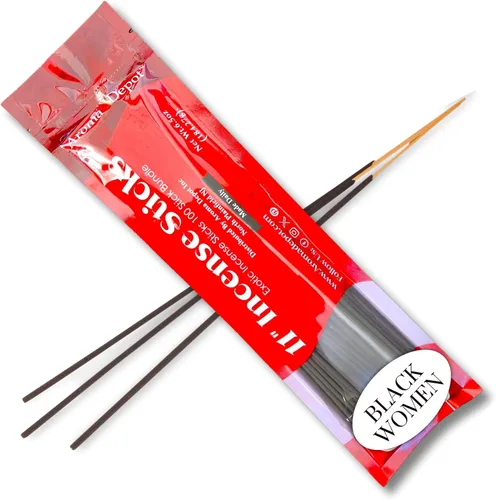 Miniatura 4 de Aroma Depot Black Women Exotic Varitas de incienso de 11 pulgadas. Aproximadamente 85 a 100 varillas por paquete, cada barra natural se quema