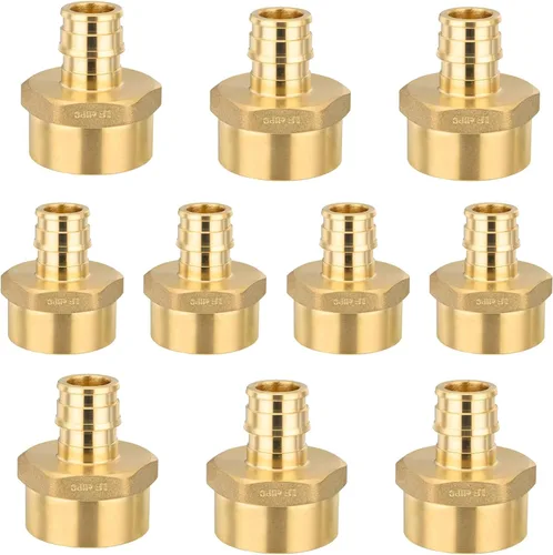 Miniatura 25 de Paquete de 5 accesorios PEX-A, adaptador NPT hembra de expansión de latón de 1 x 1 pulgada, adaptador roscado hembra PEX ASTM F1960 para tubos Pex