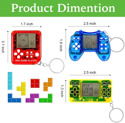 Miniatura 3 de 12 piezas de recuerdos de fiesta de videojuegos, llavero de videojuegos, suministros de fiesta de juegos de cumpleaños, bolsa de regalo, idea