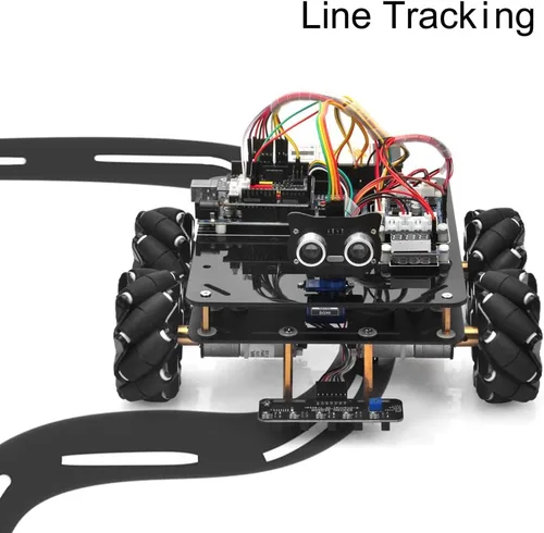 Miniatura 7 de OSOYOO Kit robótico de ruedas mecánicas omnidireccionales para Arduino Mega2560 Chasis de metal Motor DC DIY STEM Control remoto educativo mecánico