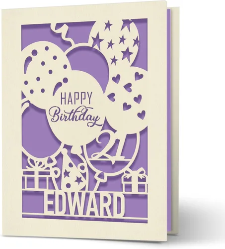 Miniatura 9 de EDSG Tarjetas de cumpleaños personalizadas para mujeres y hombres, tarjeta de feliz cumpleaños para hermana, mamá, papá, hija, hijo, esposo, Azul