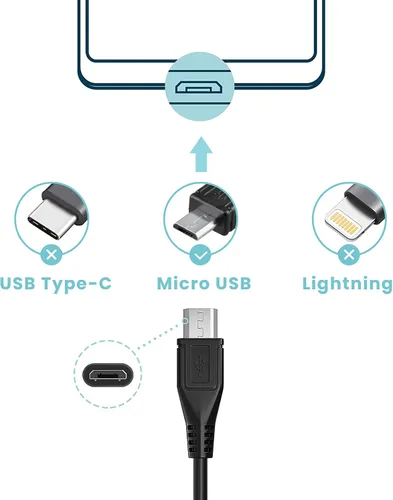 Miniatura 2 de Cable de carga micro USB compatible con HyperX Cloud Flight, Corsair Void Void Pro HS70 HS70 Pro K63, Razer BlackShark V2 Pro, auriculares Turtle