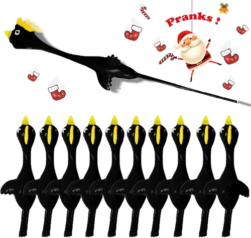 Miniatura 13 de Slingshot Pollo de goma Pollo Flick Pollo Volador Flingers Stress Gag Toys Stress Gag Toys, tirachinas de pollo de goma, divertidos rellenos