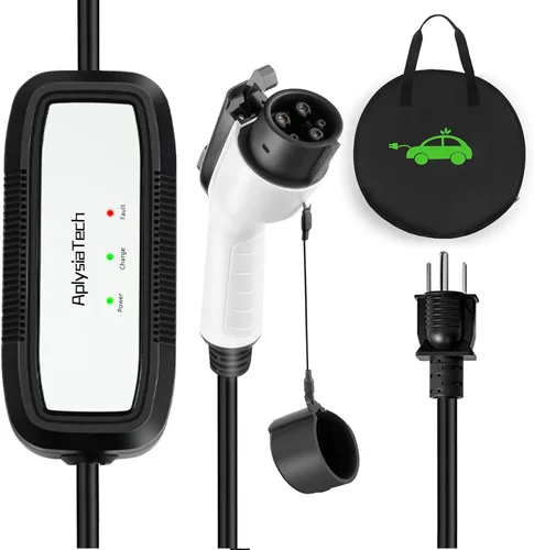 Cargador portátil EV Nivel 1, 15Amp 110V, cargador de vehículos eléctricos con cable de extensión de 21 pies, NEMA 5-15P para estación de carga EV