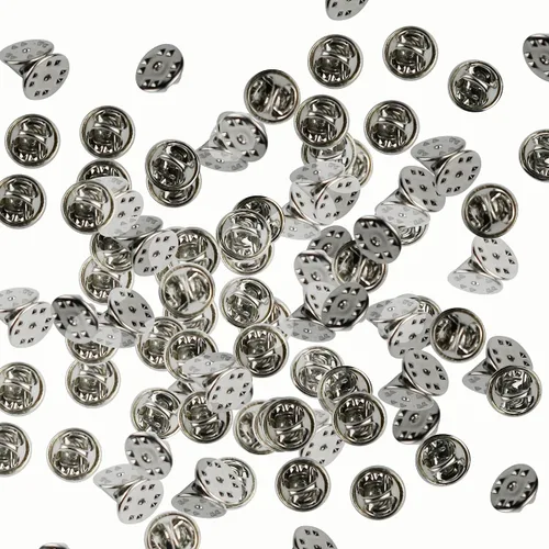 Miniatura 4 de 100 piezas traseras de alfiler, parte trasera de pasador de bloqueo de metal, embrague de latón para broche, corbata, sombrero, insignia, reemplazo