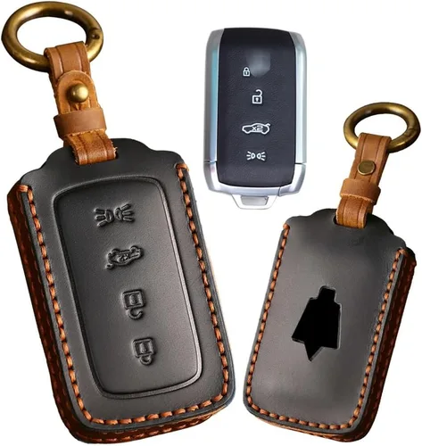 Miniatura 9 de ontto Funda de cuero genuino para llave Maserati Grecale 2023, soporte inteligente para llave de automóvil, resistente a los arañazos, color azul