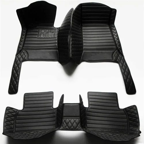 Miniatura 23 de Tapetes de cuero impermeables para automóvil y SUV, alfombrillas para hombres y mujeres, negro y beige, personalizable (color marrón)