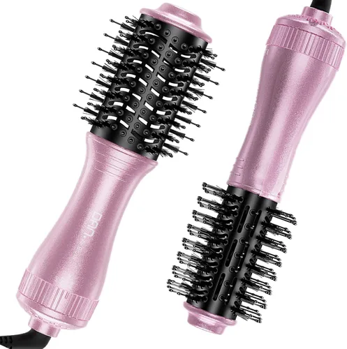 DAN Technology Cepillo secador de pelo automático de doble voltaje, 110 V-120 V/220 V-240 V, cepillo de viaje, cepillo secador de pelo pequeño,