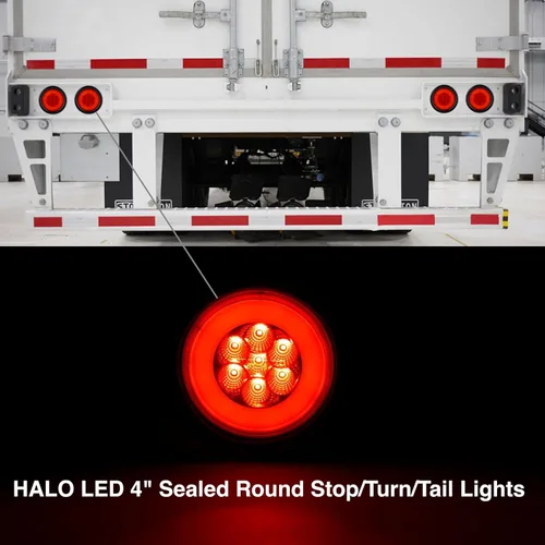 Miniatura 3 de Lumitronics RV HALO LED 4 pulgadas selladas redondas de parada/giro/luces traseras (par rojo)