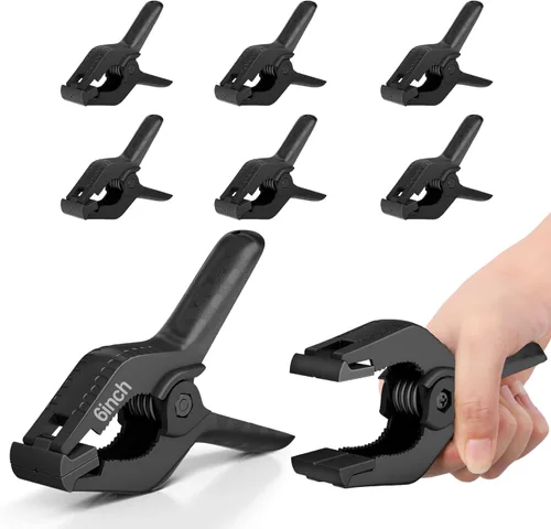 Miniatura 8 de EMART Paquete de 6 Abrazaderas de Resorte para Muselina Resistentes, Clips de Fondo de Cabina de Fotos de 4.5 Pulgadas para Estudio de Fotografía