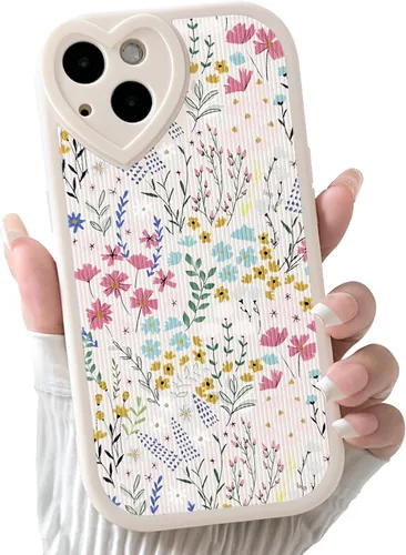 Miniatura 35 de Lovmooful Funda compatible con iPhone 13, diseño floral con lente de amor, protector de parachoques para niñas y mujeres, TPU suave a prueba
