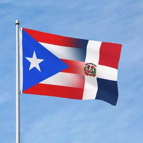 Miniatura 2 de Bandera de República Dominicana de Puerto Rico de 3 x 5 pies, 3 x 5 pies, nailon para exteriores e interiores, 3 x 5 pies, Fla gcon ojales de latón
