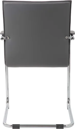 Miniatura 6 de Boss Office Products Boss Caressoftplus - Silla auxiliar de vinilo con marco cromado, (juego de 2), color gris