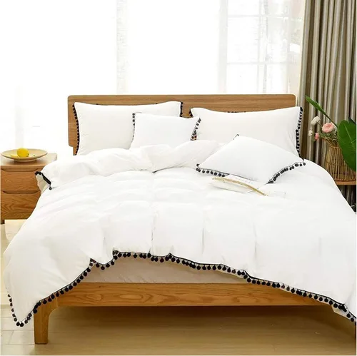 Miniatura 31 de Edredón hippie puro con borlas para dormitorio, manta bohemia con flecos indios, funda de edredón de algodón para mujer con fundas de almohada
