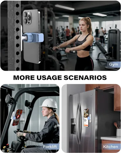 Miniatura 7 de APPS2Car Soporte magnético para teléfono de gimnasio, ajustable 360, compatible con teléfonos inteligentes de 4.7 a 6.5 pulgadas, base y junta