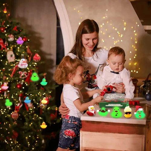 Miniatura 2 de Calendario de Adviento 2025, patos de goma, juguetes de baño, caja ciega de Navidad, patos de juguete, mini patos para niños, niñas, decoración