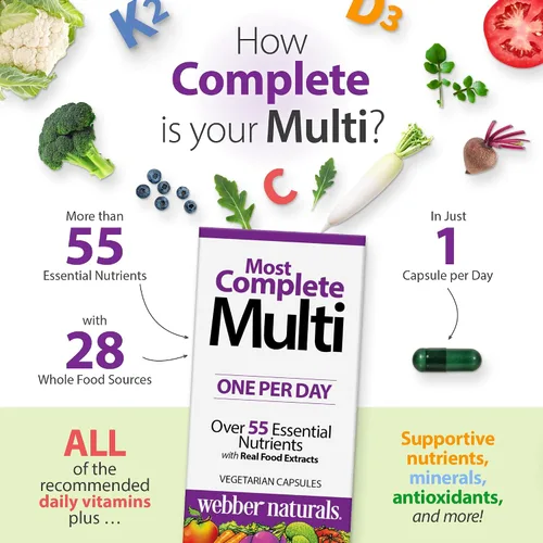 Miniatura 3 de Webber Naturals Más de 50 cápsulas vegetarianas más completas para hombres, 90 cápsulas vegetarianas