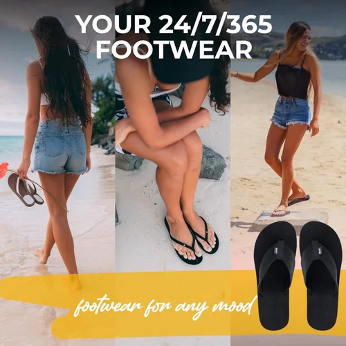 Miniatura 3 de Scott Hawaii Wahine - Pantuflas de cuña con plataforma de ancho estrecho sin marcas con correas de nailon duraderas para mujer