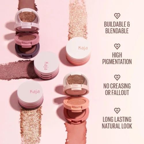 Miniatura 3 de Kaja Beauty Bento Collection - Trío de sombras de ojos elásticas Tonos naranja melocotón, tamaño de viaje, 02 Flor de Naranja, premio Allure Best