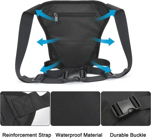Miniatura 3 de Peicees Bolsa de pierna caída para hombres y mujeres, bolsa de cintura táctica, bolsa de muslo al aire libre, mochila cruzada para motocicleta