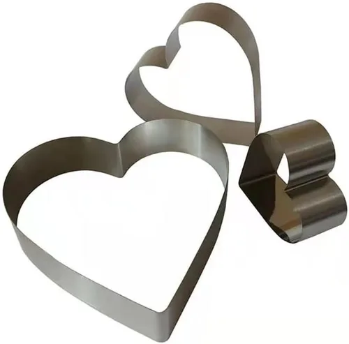 Miniatura 9 de Siking Molde de acero inoxidable de 4/6/8 pulgadas para pastel de corazón, molde para panqueques, para ensalada de queso musgo, ensalada, bola