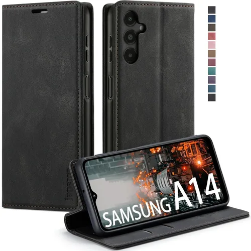 Miniatura 27 de Funda para Samsung Galaxy A13 5G, Samsung Galaxy A13 5G con tarjetero [bloqueo RFID] atril magnético, funda de cuero con tapa para Samsung Galaxy