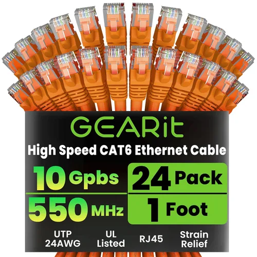 Miniatura 15 de GearIT Cable Ethernet Cat 6 de 1.5 pies y 18 pulgadas (paquete de 24) - Cable de conexión Cat6, cable de conexión Cat 6, cable Cat6, cable Ethernet