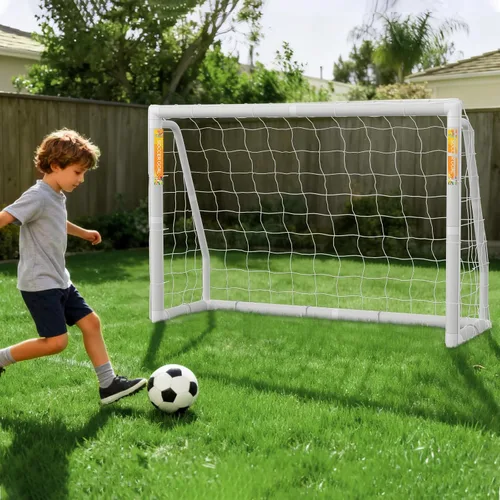 Miniatura 27 de DoCred Porterías de fútbol de 6x4/8x6/10x6.5/12x6/16x7/18x7/21x7/24x8 pies, portería de fútbol plegable de acero de tamaño completo para patio