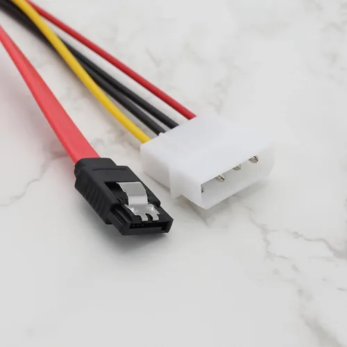 Miniatura 6 de Cable de alimentación de datos SATA 2 en 1, 22 pines (7+15) SATA macho a hembra de datos y alimentación Combo de cable de extensión Accesorios