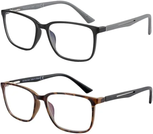 Miniatura 8 de BLUEMOKY Gafas de lectura de luz azul para hombres, lectores de marco cuadrado deportivo, gafas de computadora antirreflejos C02 Tortuga