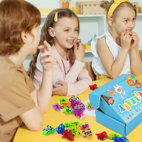 Miniatura 7 de Vileafy 50 mini autos de tracción para niños, bolsas de regalos de cumpleaños, recompensas de aula, recuerdos de fiesta y premios de carnaval