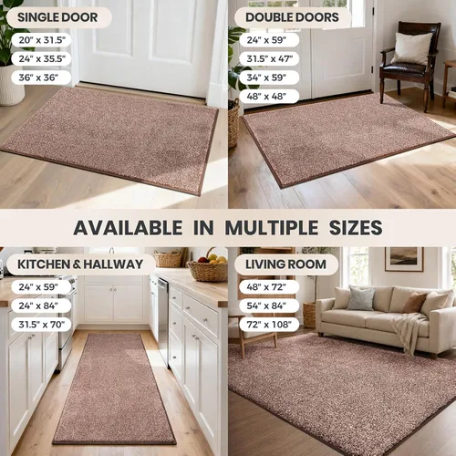 Miniatura 9 de PURRUGS Alfombra de área de fácil cuidado de 4 x 6 pies, antideslizante, lavable a máquina, tapete para puerta de perro, resistente a las manchas
