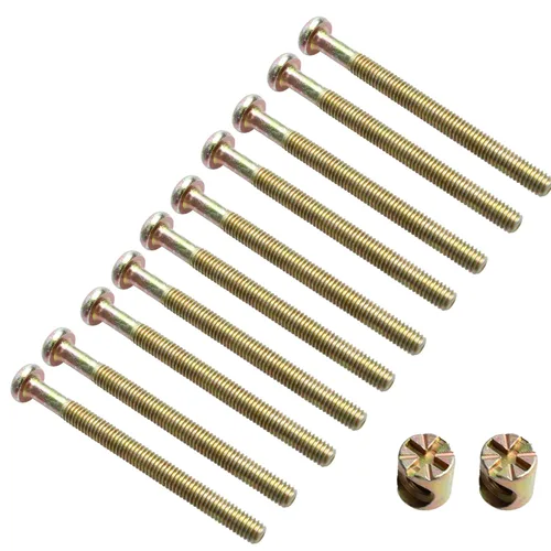 Miniatura 9 de Juego de 10 piezas de tornillos M6 x 100 mm de cabeza plana hexagonal con enchufe - Perfecto para accesorios de cama de madre y bebé - Galvanizado
