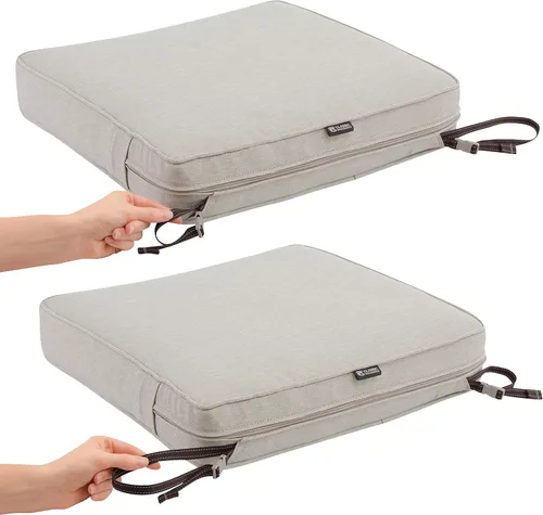 Miniatura 8 de Classic Accessories Montlake FadeSafe - Cojín cuadrado para asiento de patio, resistente al agua, 23 x 23 x 5 pulgadas, color henna jaspeado