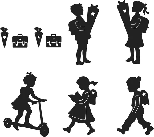Briartw Juego de 6 troqueles de corte de metal para niños y niñas, para manualidades, álbumes de recortes, plantillas en relieve, álbum, tarjetas,