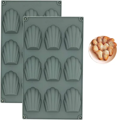 Miniatura 8 de Meajore Madeleine - Molde de silicona para hacer galletas Madeline, molde antiadherente para hornear con 9 cavidades, para hacer galletas Madeleine