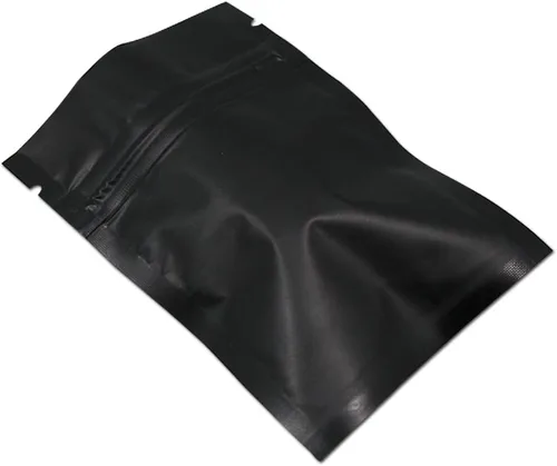 Miniatura 2 de PABCK 100 bolsas de Mylar negras resellables de 2.76 x 3.94 pulgadas, bolsa de almacenamiento de alimentos, bolsas planas de semillas de especias